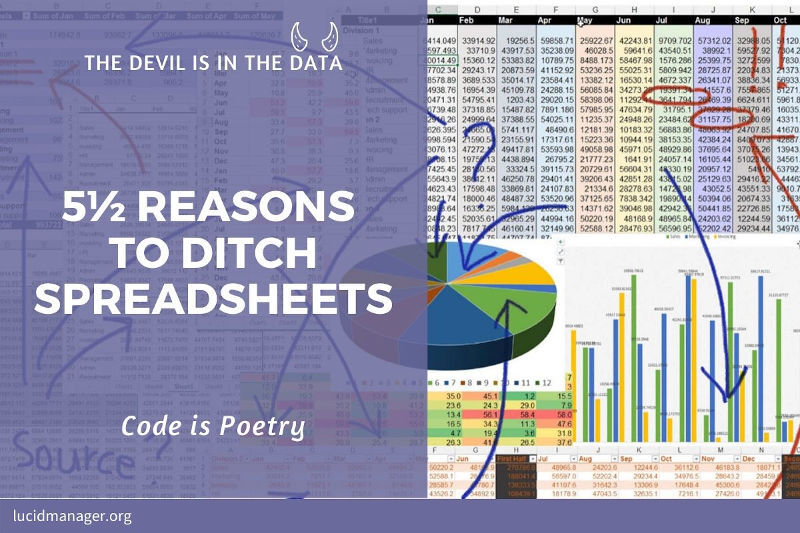 Should you use spreadsheets for data science? This article argues that spreadsheets invite chaos. Writing code is poetry for data science. Should you use spreadsheets for data science? This article argues that spreadsheets invite chaos. Writing code is poetry for data science.