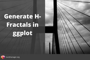 Code in the R language and ggplot library to generate H-Fractals also known as the H-Tree, a self-similar fractal that starts with a H
