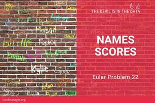 Solutions to Project Euler 22 in the R language: Sum of the total letter score of a data set of five-thousand first names